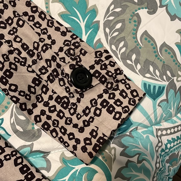 Womens Lapis Taupe & Black Belted Light Weight Trench Coat medium - Picture 6 of 12